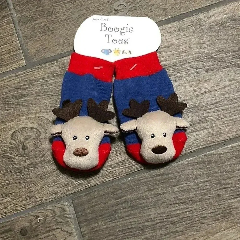 boutique infant toddler christmas Reindeer rattle sock for 1-2year